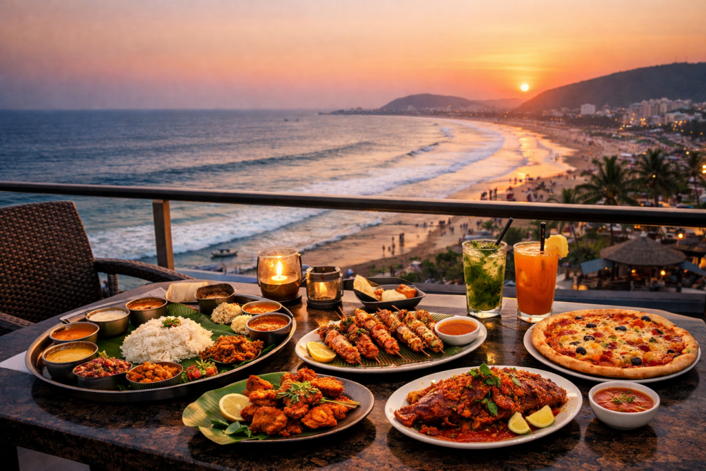 Restaurants in Vizag with sea view on Beach Road
